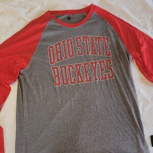 Ohio State Buckeyes NCAA Heritage Long Sleeve T-Shirt Mens XL Grey Red